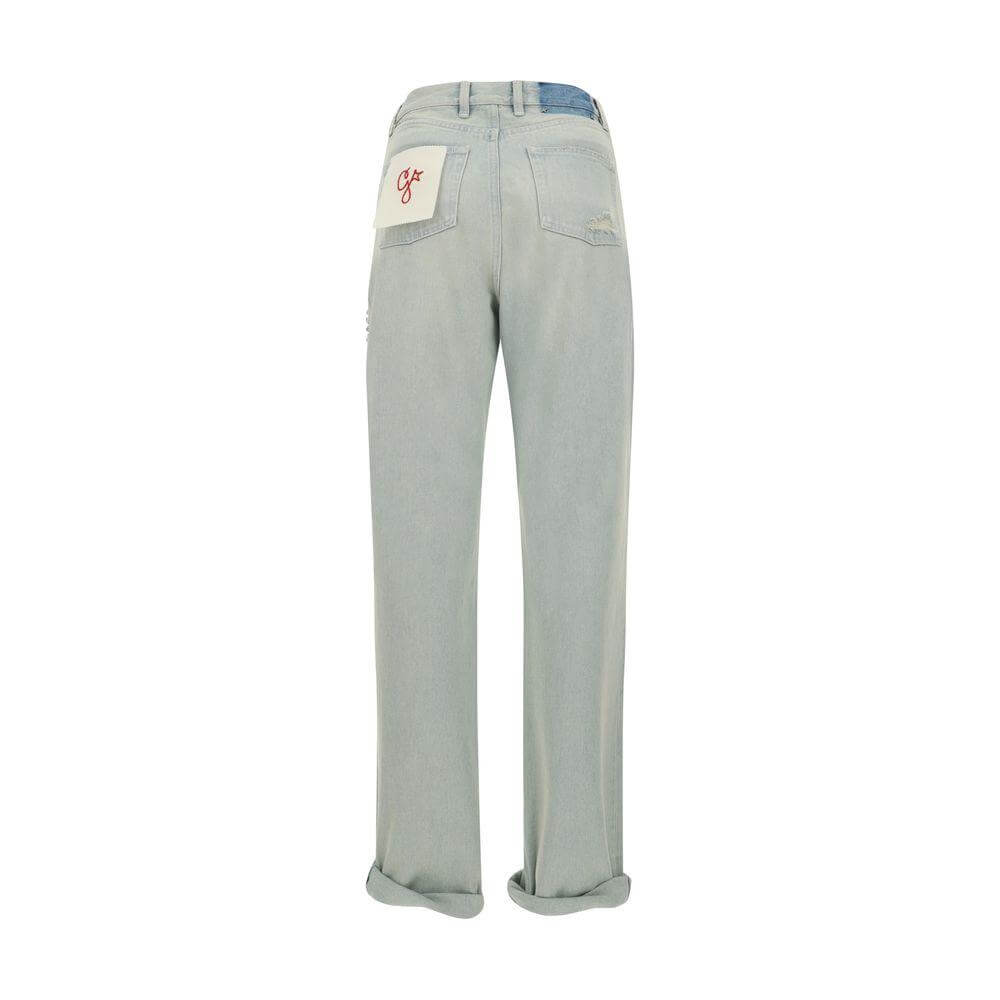 Back view of Golden Goose Golden Jeans with urban style, featuring pockets, belt loops, and relaxed fit design.