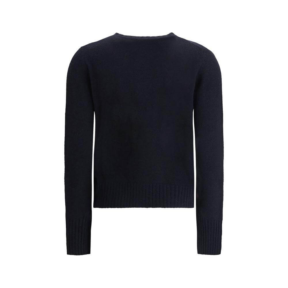 Back view of Allude Cashmere Cardigan featuring ribbed cuffs and hem for a structured fit.