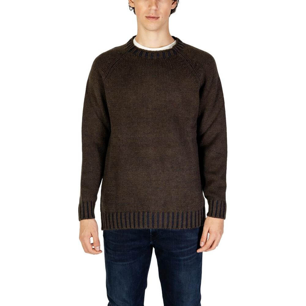 Men's Hydra Clothing gray acrylic sweater, Fall/Winter collection, knitwear with 59% acrylic, featuring wool and cotton blend.