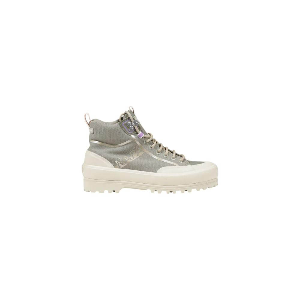Superga green fabric sneaker for women, autumn/winter collection, 100% textile composition, side view. Perfect for stylish comfort.