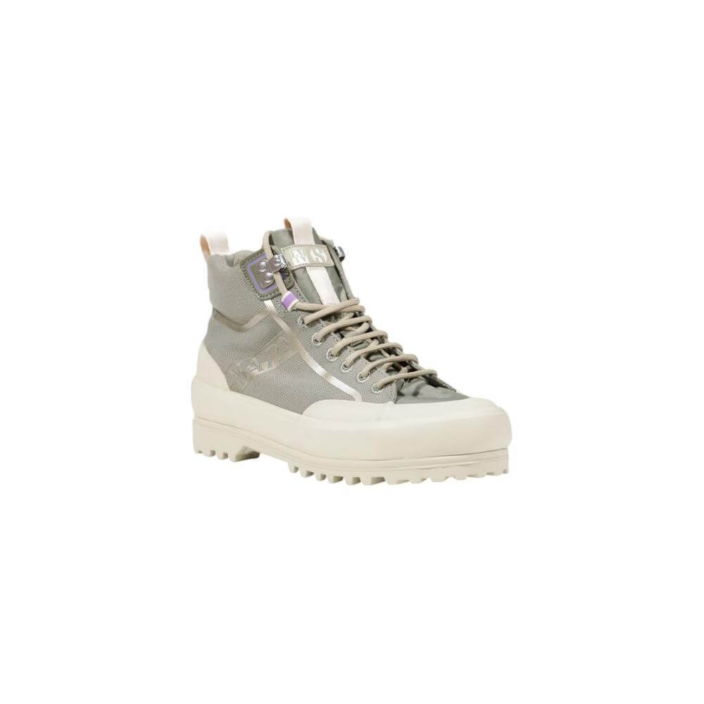 Superga green fabric sneaker, women's autumn/winter collection, 100% textile, stylish high-top design, durable and comfortable.