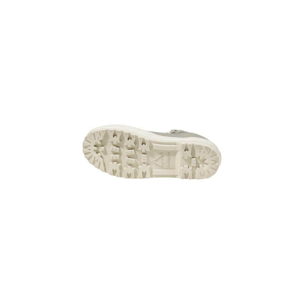 Sole view of Superga green fabric sneaker, women's autumn/winter collection, showcasing robust tread pattern for added traction.