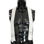 Dolce & Gabbana White Polka Dotted Silk Skinny Scarf MS1907