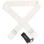 Dolce & Gabbana White Polka Dotted Silk Skinny Scarf MS1907