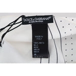 Dolce & Gabbana White Polka Dotted Silk Skinny Scarf MS1907