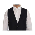 Dolce & Gabbana Blue Wool Stretch Vest SIG60338-1