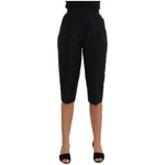 Dolce & Gabbana Black Brocade High Waist Capri Shorts BYX1226-5