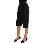Dolce & Gabbana Black Brocade High Waist Capri Shorts BYX1226-5
