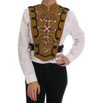 Dolce & Gabbana Yellow Crystal Cross Vest Jacket TSH1766-1