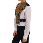 Dolce & Gabbana Yellow Crystal Cross Vest Jacket TSH1766-1