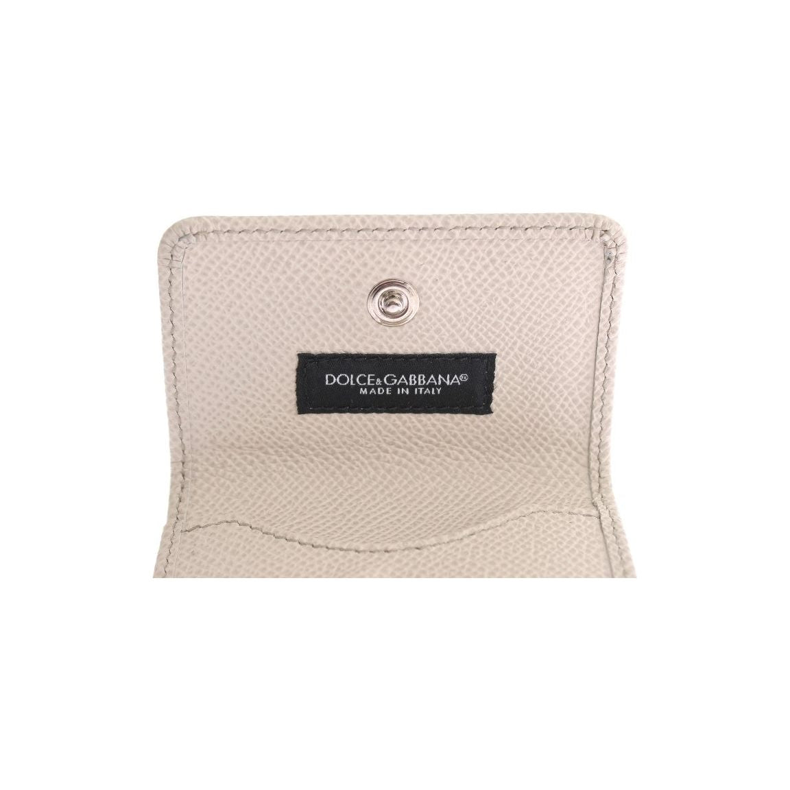 Dolce & Gabbana White Dauphine Leather Case Wallet Wallet