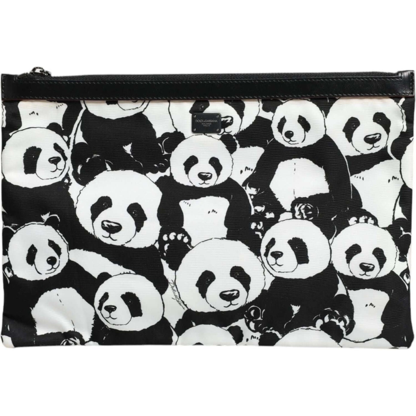 Dolce & Gabbana Black White Panda Pattern Clutch Pouch Bag