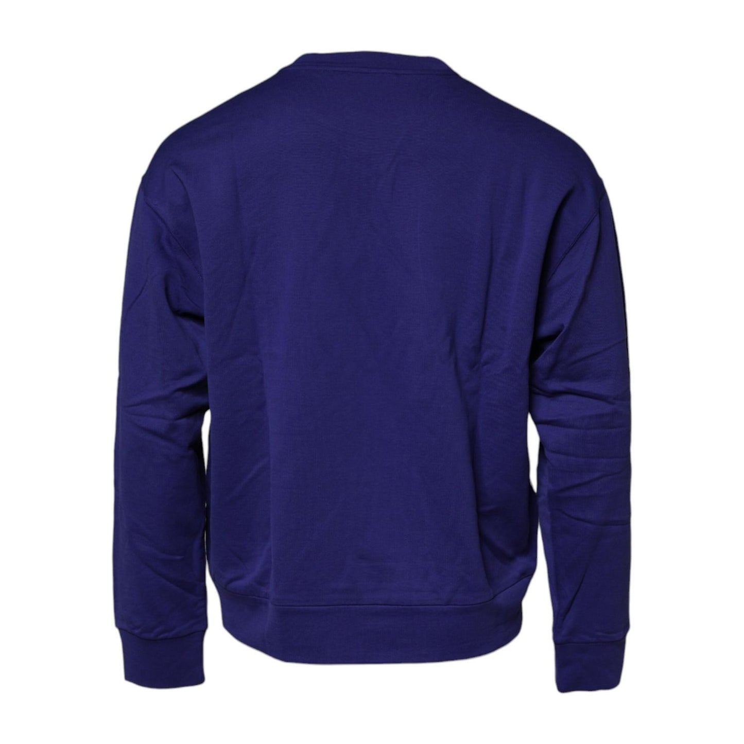 Dolce & Gabbana Blue Cotton Crew Neck Men Pullover Sweater