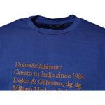 Dolce & Gabbana Blue Graphic Print Cotton Crew Neck T-shirt