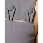 Emporio Armani Gray Round Neck Sleeveless A-line Mini Dress DR281344-40