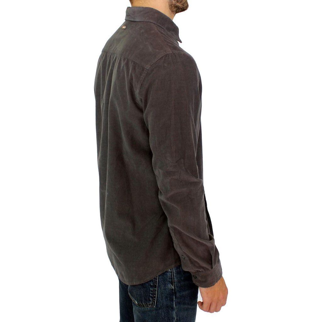 GF Ferre Chic Green Cotton Casual Men's Shirt GF Ferre Dark Slate Gray