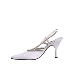 Dolce & Gabbana White Strass Crystal Slingbacks Pumps Shoes