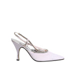 Dolce & Gabbana White Strass Crystal Slingbacks Pumps Shoes