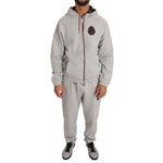 Billionaire Italian Couture Gray Cotton Sweater Pants Tracksuit BIL1020-4