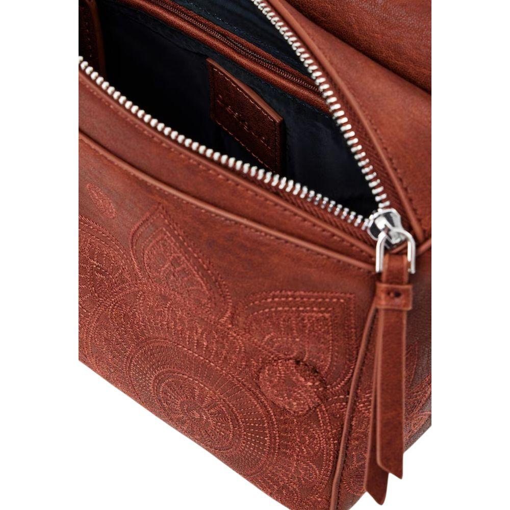 Desigual Brown Polyethylene Handbag Desigual Saddle Brown