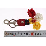Dolce & Gabbana Silver Brown Raffia Leather Clasp Finder Chain Keyring SIG18404