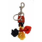 Dolce & Gabbana Red Yellow Raffia Leather Clasp Finder Keyring Keychain SIG15033