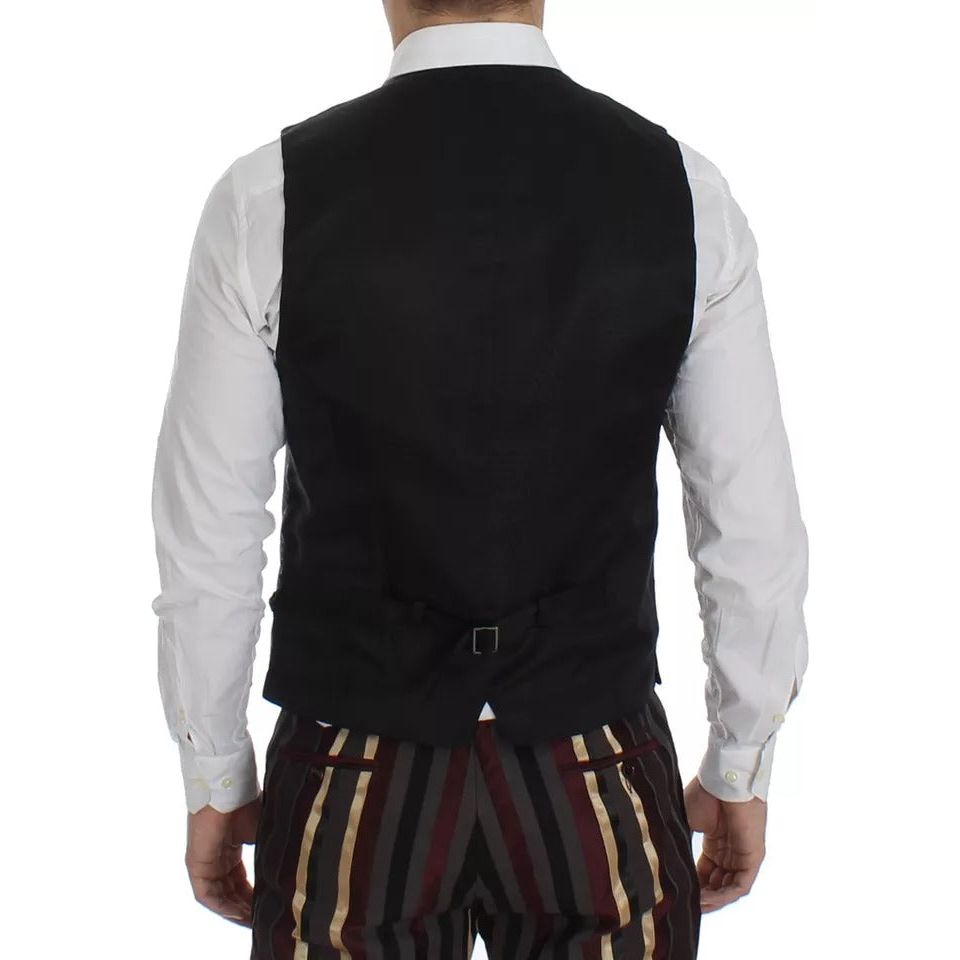 Dolce & Gabbana Multicolor Striped Runway 3 Piece Slim Fit Vest Suit SIG12399-48