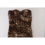 Dolce & Gabbana Brown Leopard Silk Chiffon Ruched Mermaid Maxi Dress DR1489-42