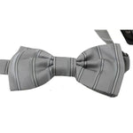 Dolce & Gabbana Light Gray Lining Adjustable Neck Butterfly Bow Tie FT2045
