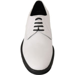 Dolce & Gabbana White Leather Derby Dress Formal Shoes MV2173-39