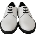 Dolce & Gabbana White Leather Derby Dress Formal Shoes MV2173-39