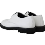 Dolce & Gabbana White Leather Derby Dress Formal Shoes MV2173-39