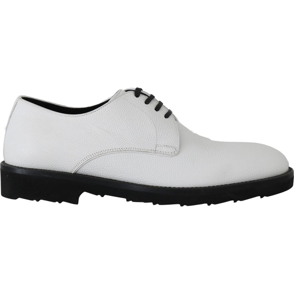 Dolce & Gabbana White Leather Derby Dress Formal Shoes MV2173-39
