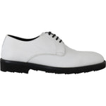 Dolce & Gabbana White Leather Derby Dress Formal Shoes MV2173-39