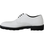 Dolce & Gabbana White Leather Derby Dress Formal Shoes MV2173-39