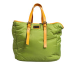Dolce & Gabbana Green Nylon Padded Logo Plaque Tote Crossbody Bag BAG1642