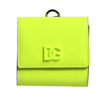 Dolce & Gabbana Yellow Green Bifold DG Logo Neck Strap Cardholder Wallet BAG4193