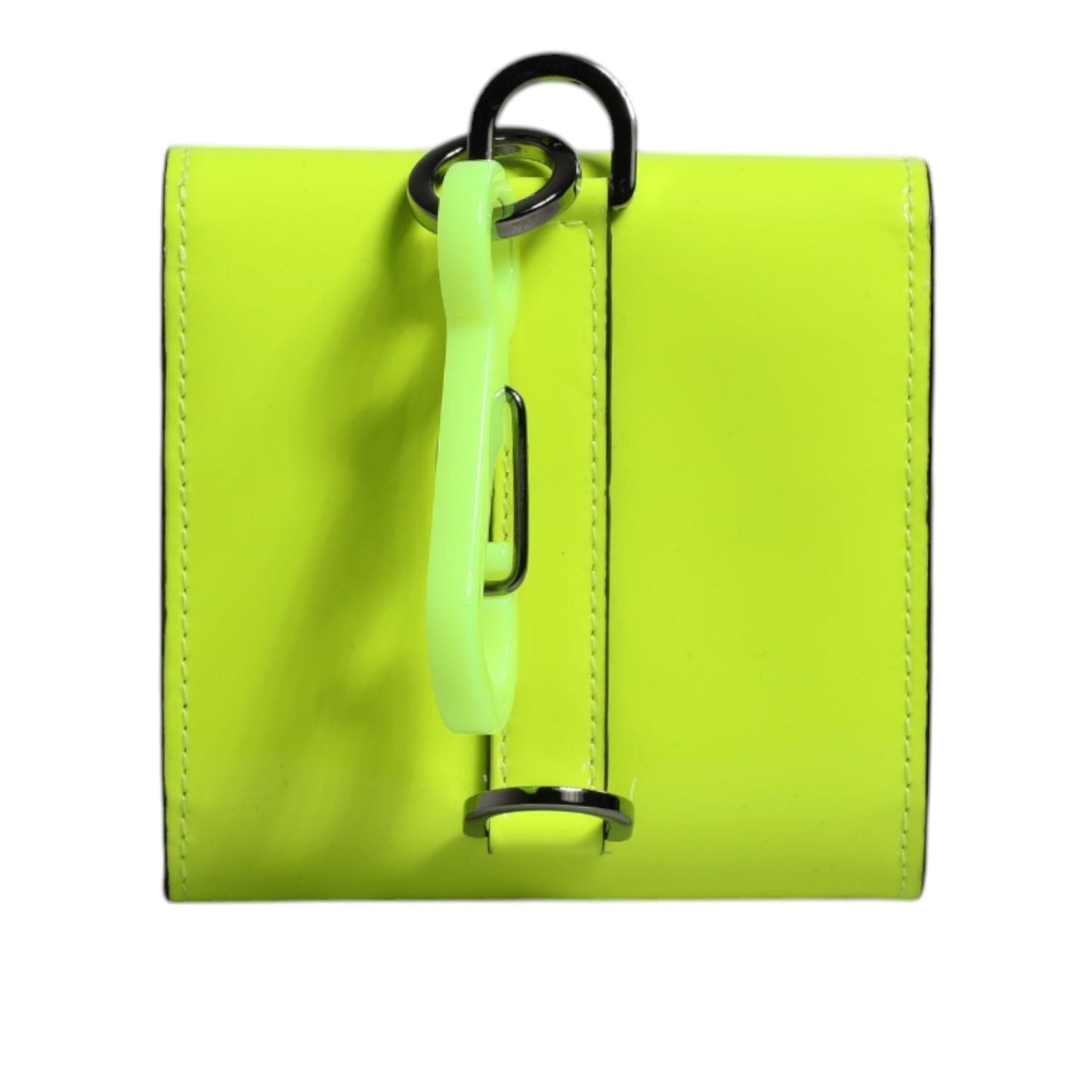 Dolce & Gabbana Yellow Green Bifold DG Logo Neck Strap Cardholder Wallet BAG4193