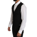 Dolce & Gabbana Gray Wool Double Breasted Waistcoat Vest TSH2661-46