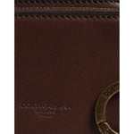 Dolce & Gabbana Brown Leather Zip Logo Keyring Coin Purse Keyring Wallet BAG4245