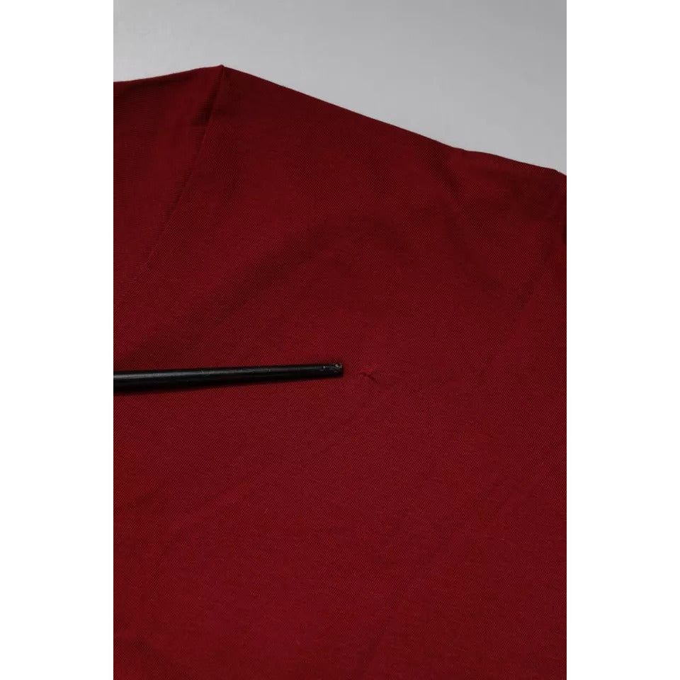 Dolce & Gabbana Maroon Logo Crew Neck Short Sleeves T-shirt TSH86713-50