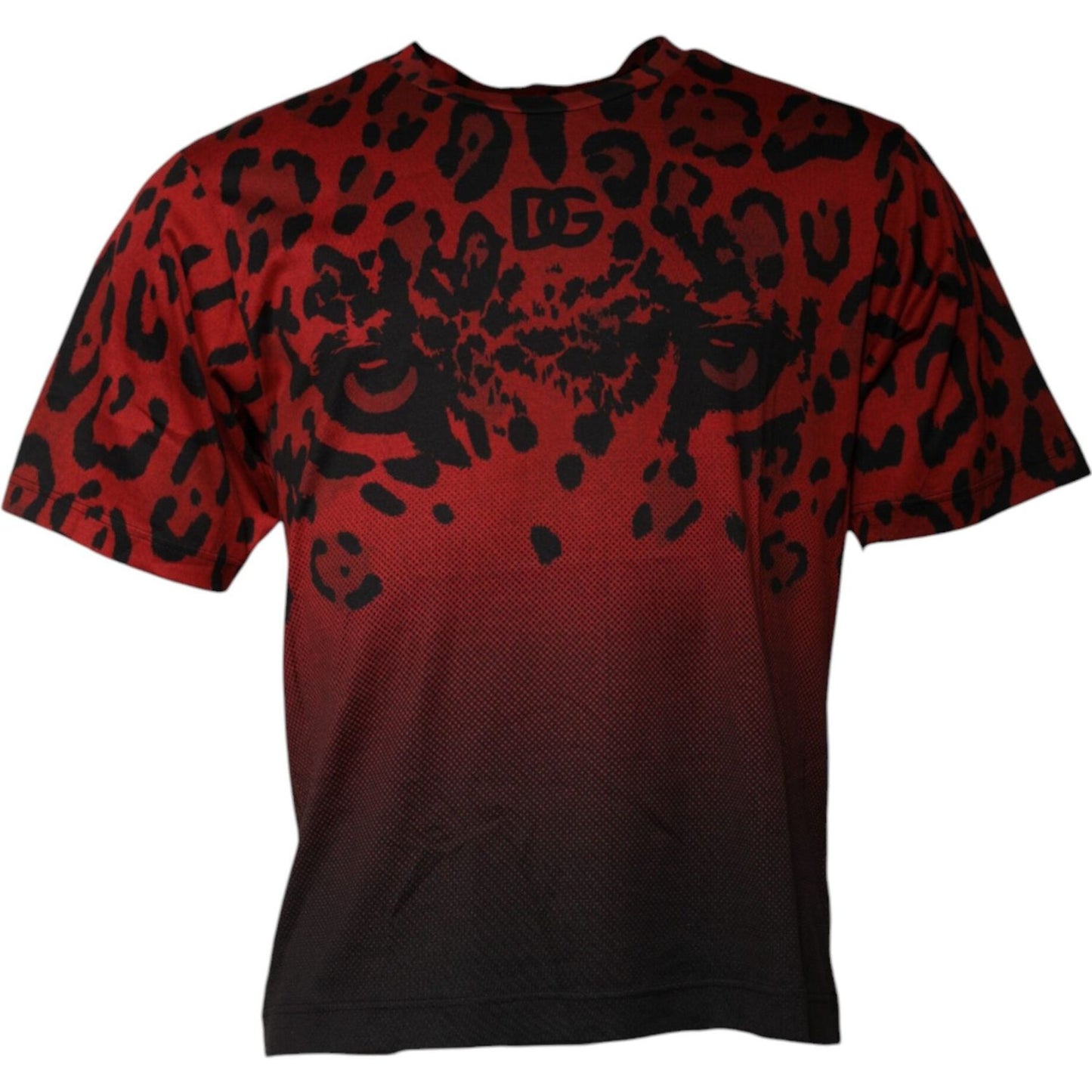 Dolce & Gabbana Red Leopard Cotton Short Sleeves T-shirt TSH86744-46