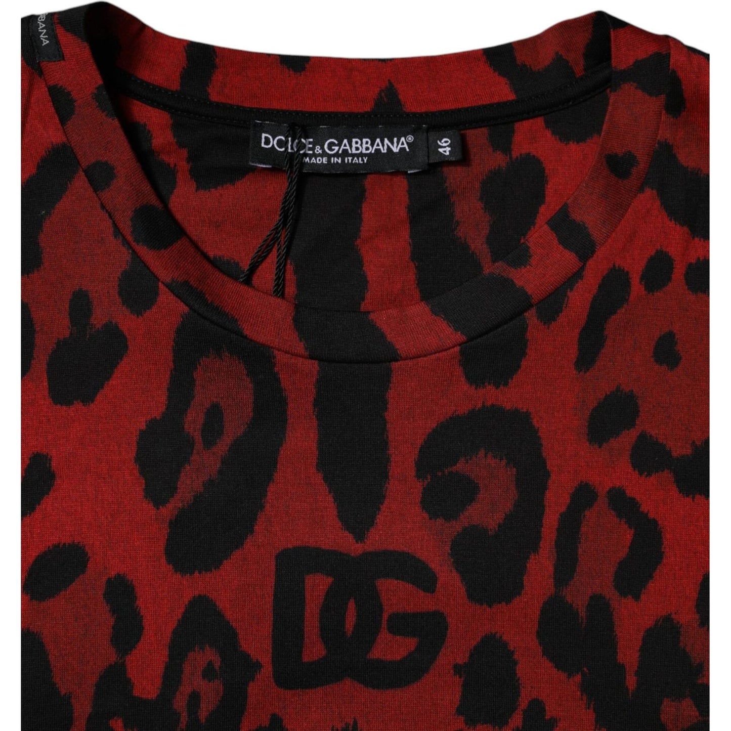 Dolce & Gabbana Red Leopard Cotton Short Sleeves T-shirt TSH86744-46