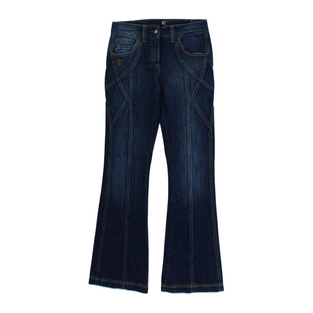 Cavalli Blue Cotton Stretch Low Waist Jeans SIG18218-1