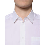 Dolce & Gabbana White Cotton Long Sleeves GOLD Dress Shirt TSH87466-39