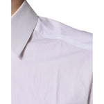 Dolce & Gabbana White Cotton Long Sleeves GOLD Dress Shirt TSH87466-39