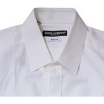 Dolce & Gabbana White Cotton Long Sleeves GOLD Dress Shirt TSH87466-39