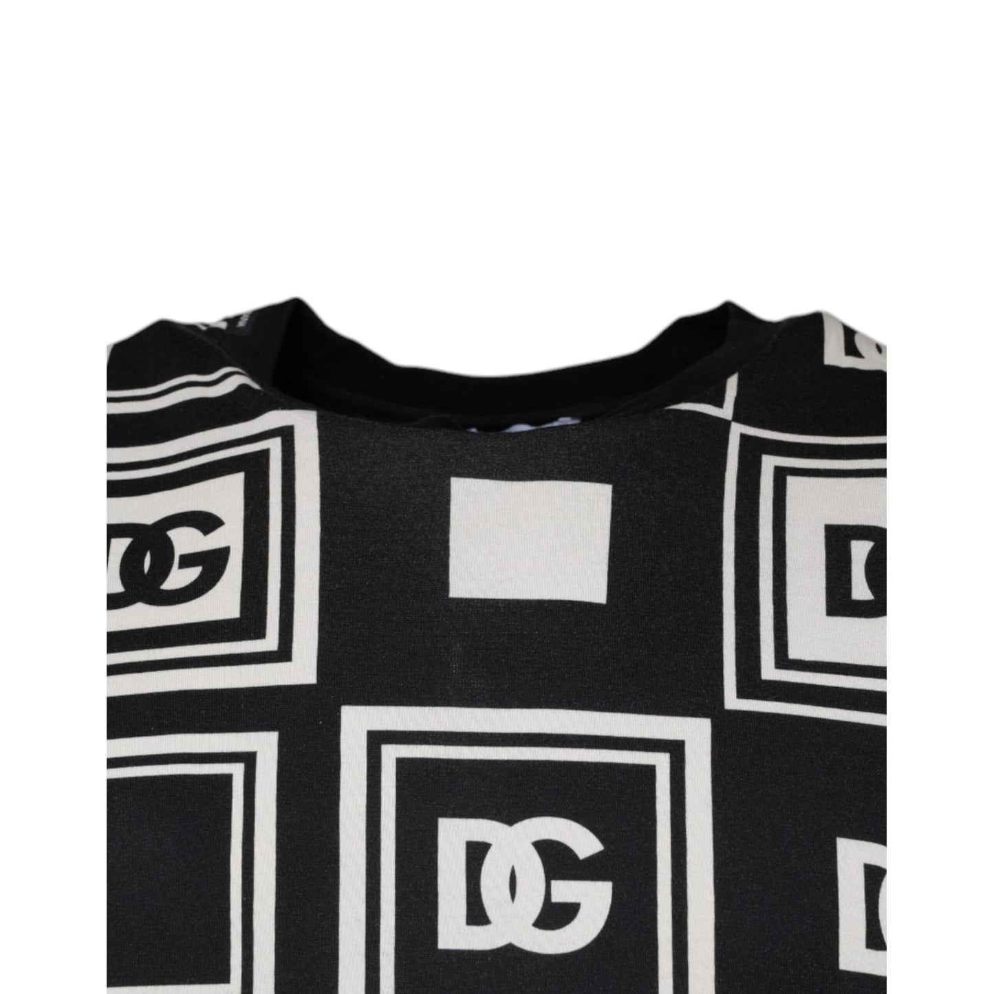 Dolce & Gabbana Black Logo Monogram Cotton Crew Neck T-shirt