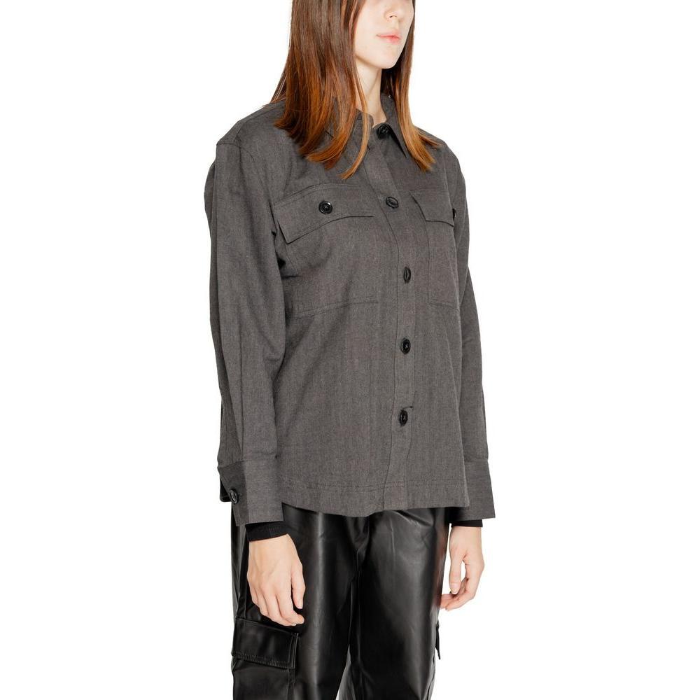 Jacqueline De Yong Black Recycled Cotton Shirt