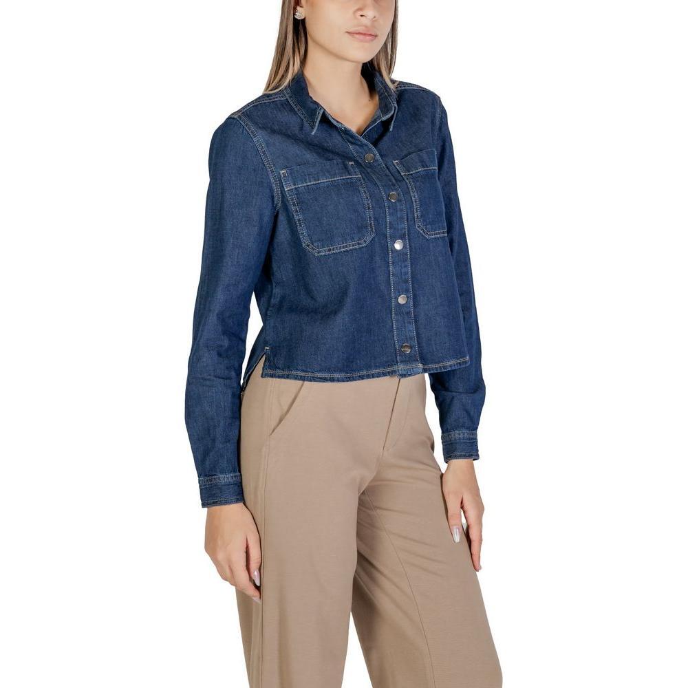 Street One Blue Cotton Shirt ST-15624300176-IT38|XS